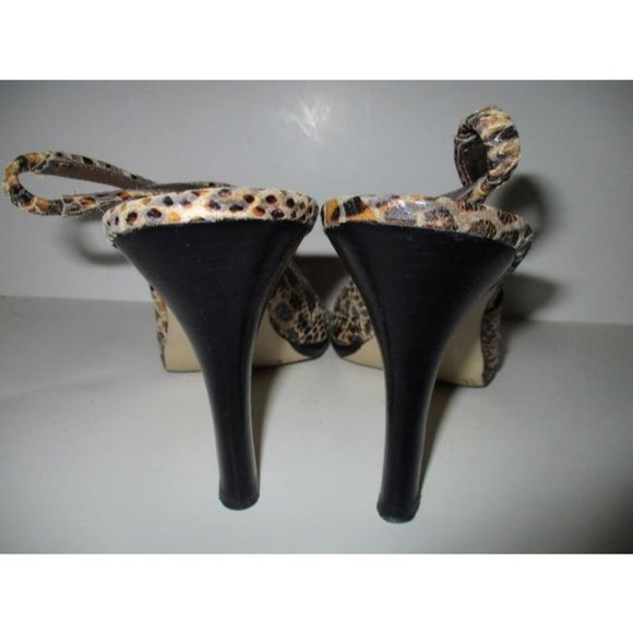 *Anne Klein Taupe Glossy Lizard Print Open Toe - Picture 5 of 9